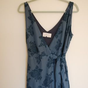 BHLDN Floral Maxi Wrap Dress